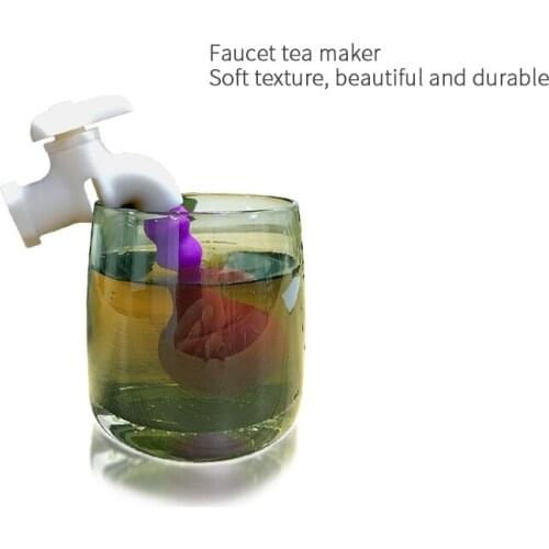 1pc Silicone Tea Strainer Creative Faucet Tea Infuser Filter Brewing Making Teapot Household Teaware 2021 Safety Tea Bag Filter