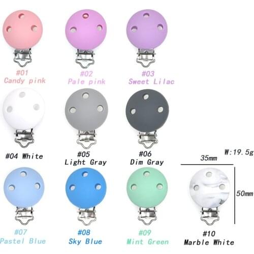 10/20/50 Pcs Baby Pacifer Clips round Shape Perle Silicone Teether Clip DIY Baby Dummy Chain Nipple Holder rodent