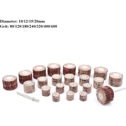 10Pcs 10 - 20mm Sanding Flap Disc Grinding Sanding Polishing Wheels Brush 80 - 600 Grit for Drill Dremel Accessories Rotary Tool