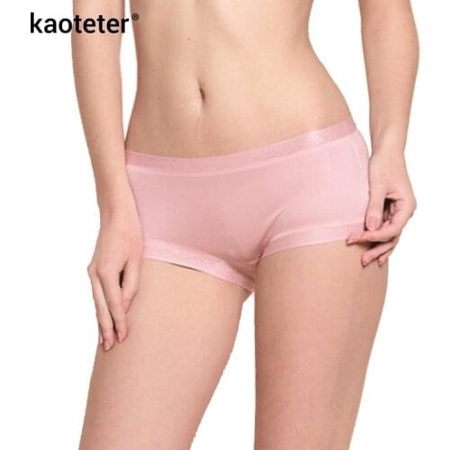 100% Silk Womens Seamless Panties Sexy Lace Women Boyshort Mid-rise Femme Lingerie Female Calcinh Calzoncillos Woman Underpants