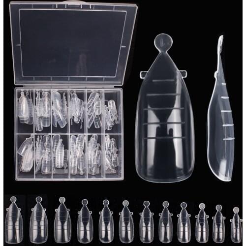 Lady quickly Build Nail Mold Skills 12 different sizes of Nail Extension molds transparent Acrylic skills 120PCS