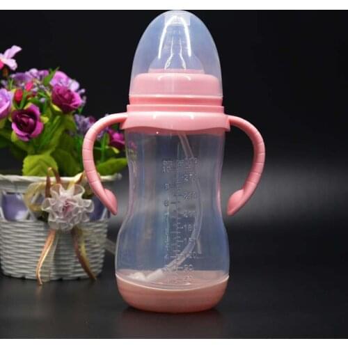 180/240/320ml Baby Silicone Nipple Bottle Anti Colic Air Vent Wide Neck Natural Nursing Feeding Bottle For Newborn Infant