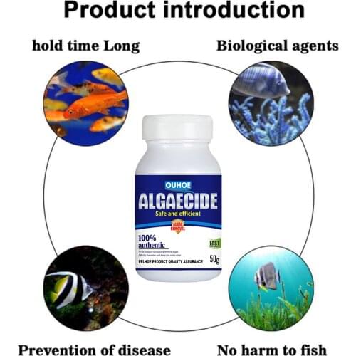 Swimming Pool Chlorine Algaecide Chemical Clarifier Algaecide Cleaner 50g for Pond Pool
