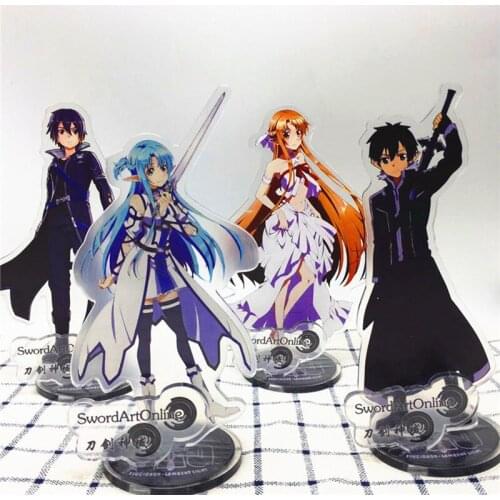 Anime Sword Art Online Model Toy Acrylic Stand Toys SAO Kirigaya Kazuto Kirito Asuna Shino Action Figure Doll 15cm Double-side