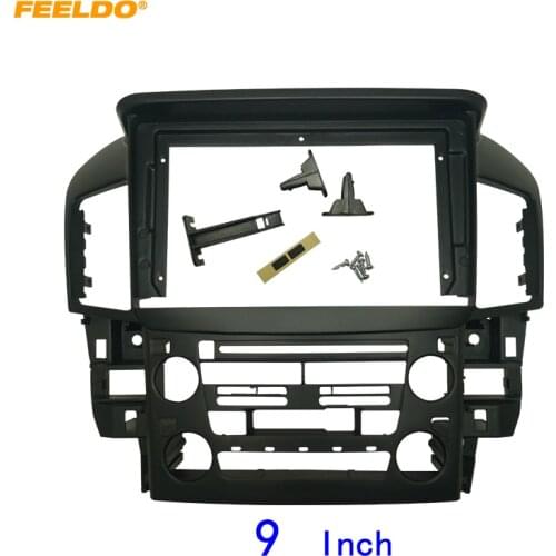 FEELDO Car 2Din Audio Face Plate Fascia Frame For Toyota Harrier 1997 9" Big Screen Radio Stereo Panel Dash Mount Refitting Kit