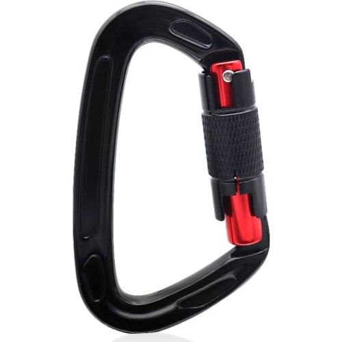 Aluminum Alloy D-ring Carabiner Clip Set Screw Lock Hanging Hook Buckle Keychain Cable Wire Ring Climbing Equipment