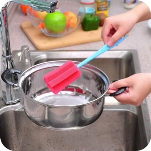 Baby Portable Clean Bottles Brush Cleaner Multifunctional Sponge Long Handle Cup Brush Bottle Vacuum Cup Kitchen Infant