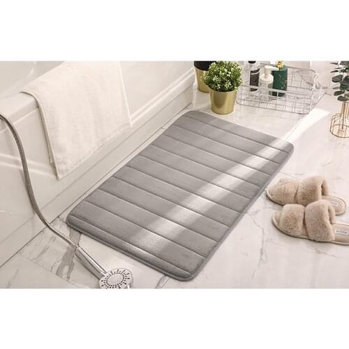 Home Bath Mat Coral Fleece Bathroom Carpet Water Absorption Non-slip Memory Foam Absorbent Washable Rug Toilet Floor Mat