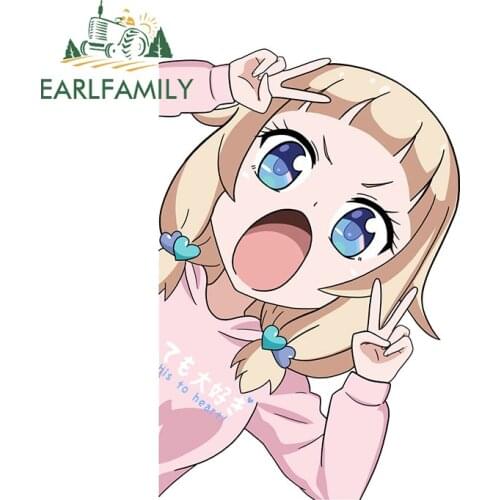 EARLFAMILY 13cm x 8.7cm for Nenechi Peek Anime Car Stickers RV JDM VAN Decal Trunk Motorcycle Laptop Caravan Occlusion Scratch