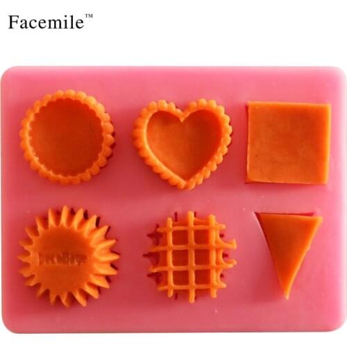 Facemile 6Kinds Shape Silicone Mold Cake Decoration Fondant Cake 3D Food Grade Silicone Mould 50-238