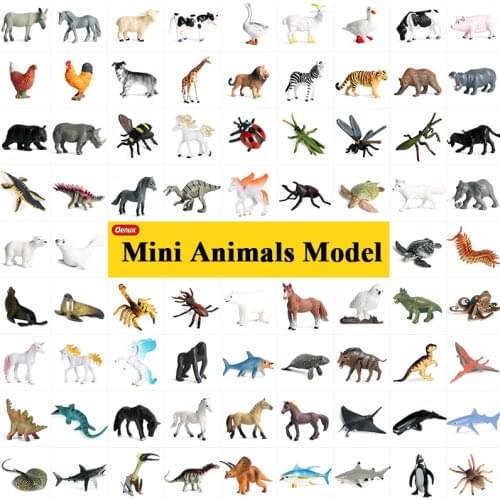 Oenux Mini Animals Prehistory Mosasaur Mammoth Action Figure Figurines Jurassic Dinosaur Sealife Model PVC Education Kid Toys