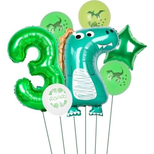 Dinosaur Foil Balloons Boys Animal Balloons Happy Birthday Balloon Baby Kids Birthday Party Animal World Decoration