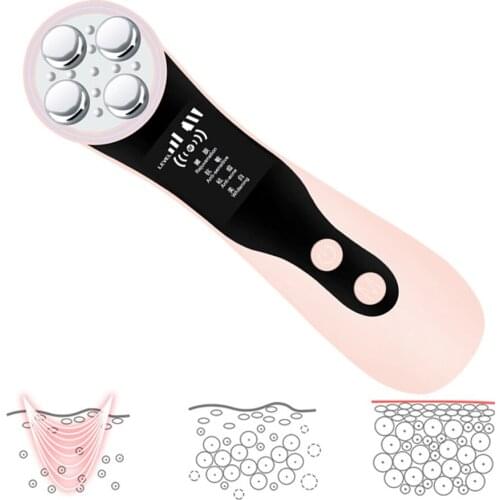 EMS Face Lifting Cool Facial Massager Sonic Ion LED Photon Anti Aging Skin Rejuvenation Lifting Tighten Face Skin Care Beauty