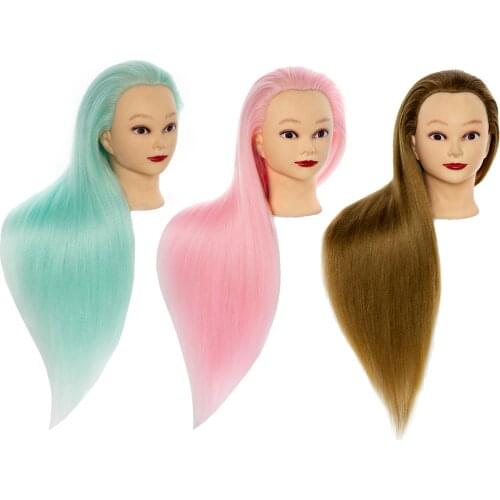 This 24inch 100% synthetic high temperature fiber Hair Mannequin Head can used to hairdressing for training or Braiding Styling