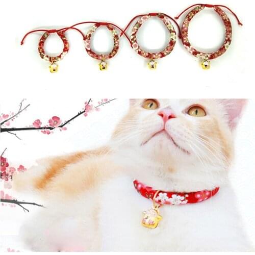 Hot Sale Velvet Cats Collars Adjustable Pet Collars Lucky Cat Charm Necklace Collar For Little Dogs Cats Collars Pet Accessories