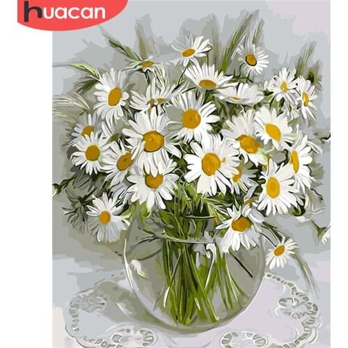 HUACAN Paint By Number Flower Hand Painted Painting Art Drawing On Canvas Gift DIY Pictures By Numbers Kits Home Decoration