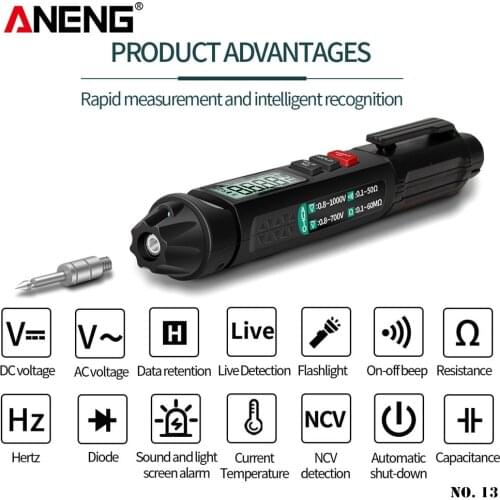 Pen Type Intelligent Digital Multimeter Multifunctional Test Pencil LCD Display Power Pen Powerful and Portable Multimeter Pen