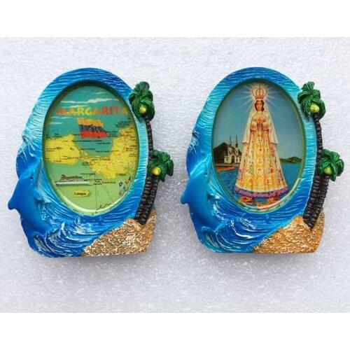 Venezuela Margarita Island Map Frame 3D Fridge Magnet Spain Travel Souvenir Refrigerator Magnetic Stickers Home Decortion