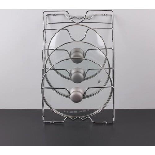 Kitchen Organizer Rack Wall Hanging Pot Cover Rack Five-Layer Pot Lid Metal Rust-Free Multifunctional Rack Pot Lid Storage Rack