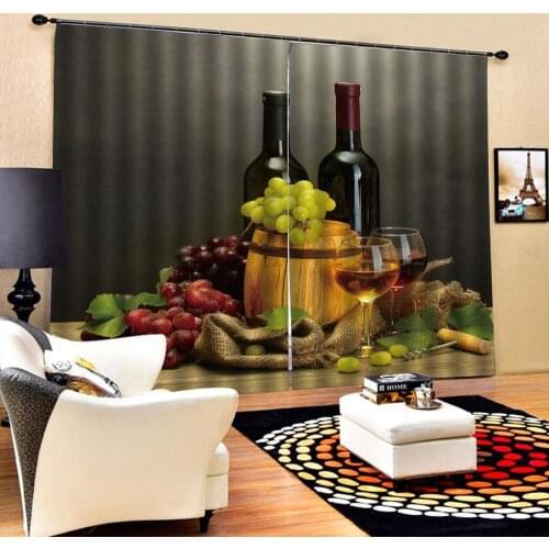 Liqueur fruit curtains Blackout curtain Fashion Customized 3D Curtain bar curtains photo Blackout Window Drapes