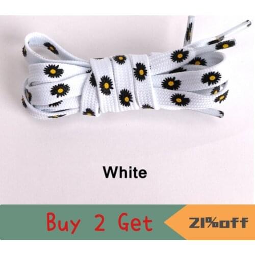Little Daisies Shoelaces Cartoon Printing Fashion Unisex Flat Shoe Laces High-top Canvas Sneakers Shoelace AF1 Sports Shoelaces
