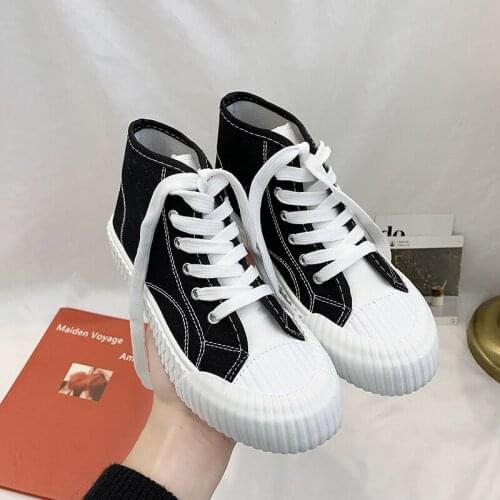 Fashion Summer Classic Sneakers Women Casual Canvas Vulcanize Shoes Female Lace-Up Flat Trainers Zapatillas Mujer U12-02