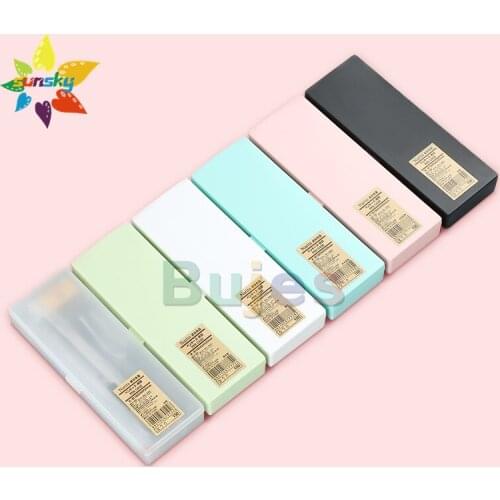 Narita 8PCS Macaron color stationery set pen case neutral pen automatic pencil rubber ruler color matching simple solid color