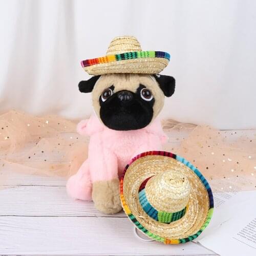 Mini Pet Dogs Straw Hat Sombrero Cat Sun Hat Beach Party Straw Hats Dogs Hat