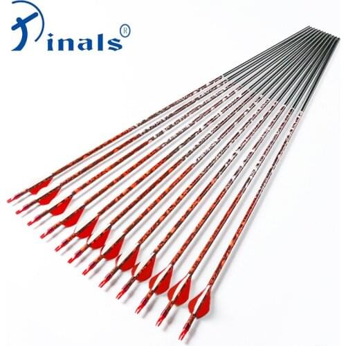 Pinals Archery Spine 500 600 Carbon Arrows 32inch Shaft Ring Nock Points Vanes Compound Recurve Bow Longbow Hunting