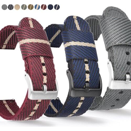 Quick Release 18 20 22mm Nylon Band for Samsung Galaxy Watch 3 45mm/41mm Strap for Huawei Watch GT2 Sport Wristband Bracelet