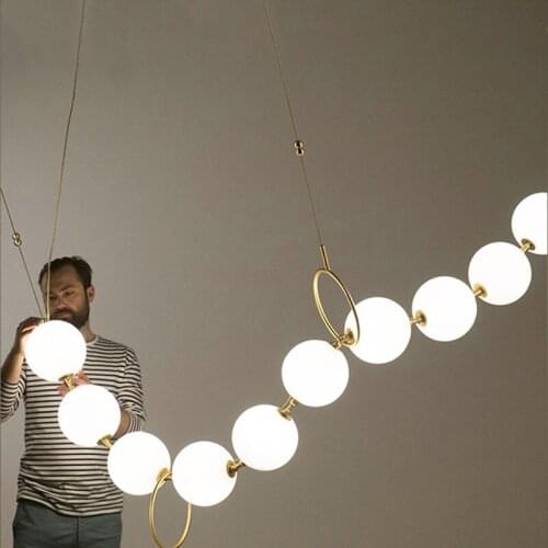 Luxury simply Pearl Necklace Lobby Pendant Lights Glass Art LightsLiving Room Model Showroom Hall Bubble Lamps WJ011128