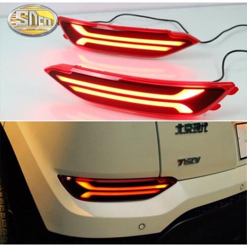 3-in-1 Functions LED Reflector Lamp Rear Fog Lamp Bumper Light Brake Light Dynamic Turn Signal For Hyundai Tucson 2015 - 2018