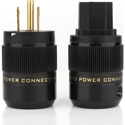 High Quality 1pair Gold plated US Power connector US Power plug AC US power cable DIY plug