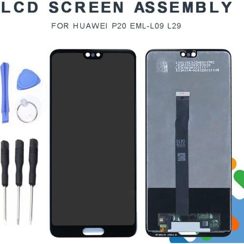 LCD Display+Touch Screen Digitizer Assembly Replacement Mobile Phone Touch Panel Parts Fits For Huawei P20 EML-L09 L29 LCD