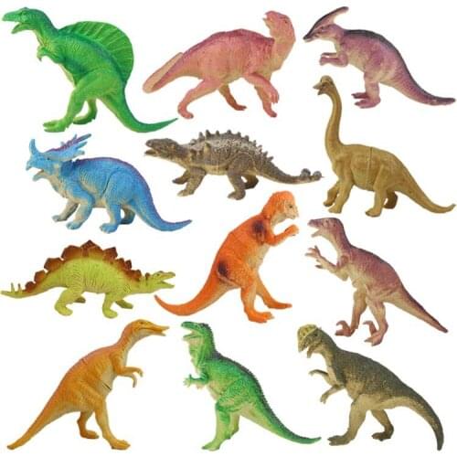 12Pcs Hot Jurassic Simulation Dinosaur Model Toy Plastic Dinosaur Toy Tyrannosaurus BOY And Girl Birthday Decoration Gift K33