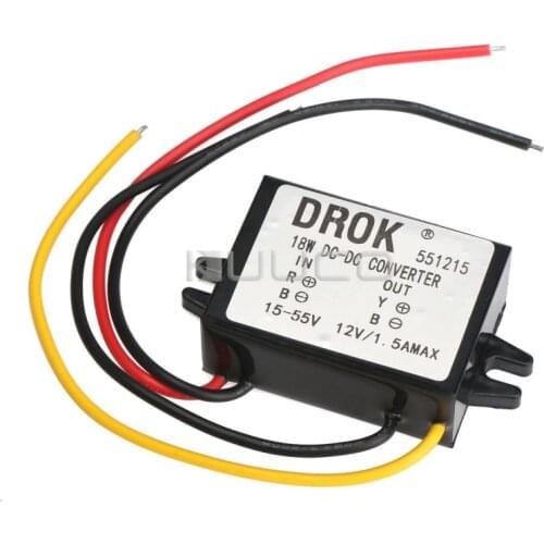 18W Power Adapter/Voltage Regulator DC 15~55V to 12V 1.5A Buck Converter/Power Supply Module/Car Converter/Driver Module