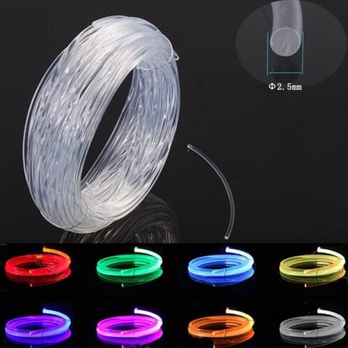 2.5mm Transparent Side Glow Optical Fiber Super Bright Plastic Optical fiber FDDI for Car Lighting Keyboard Headphone Cable