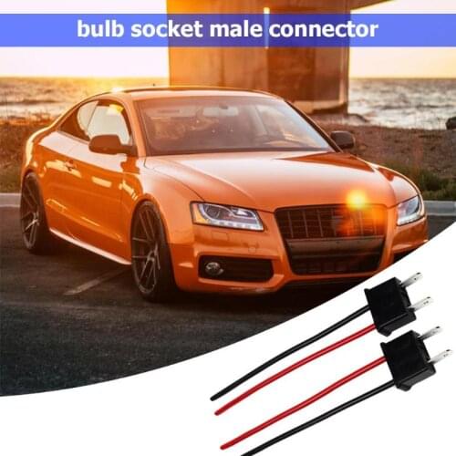 2pcs H7 Bulb Socket Wiring Harness Headlight 12V-24V ABS and Copper Wirefor Plug and Play Fog Lamp Male Connector Pig Tail