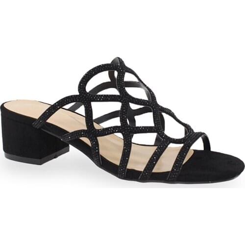 2020 Women New Summer Rhinestones Beach Open Toe Thick Heels Slippers Casual Female