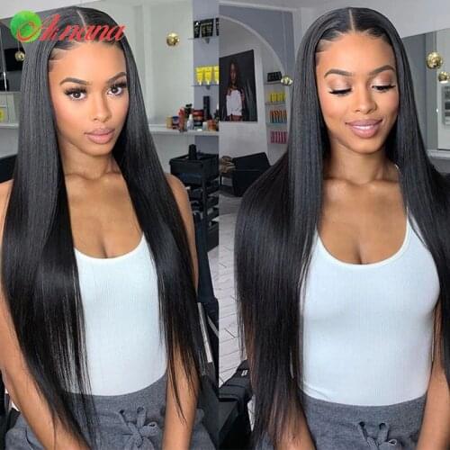 250% Density Straight Lace Front Human Hair Wigs For Women 13X6 HD Lace Frontal Wig Long Malaysian Straight 4X4 Lace Closure Wig
