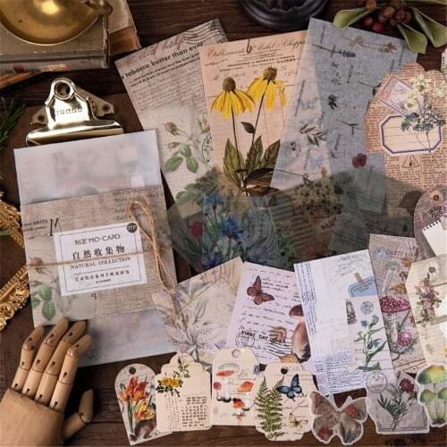 27pcs/set Vintage Kraft Card Hand Account Material DIY Scrapbooking Decorative Memo Pads Handmade Accessories Office Stationery