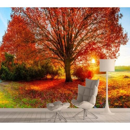 Goldren Autumn Tree 3d Mural Wall Paper Papers Home Decor Improvement Custom Murals Wallpapers for Living Room Walls Wallpaper