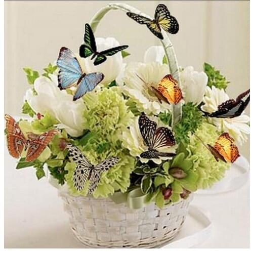 Diy 5D diamond painting all sticks diamond beautiful flower basket butterfly mosaic flower living room home decoration, gift
