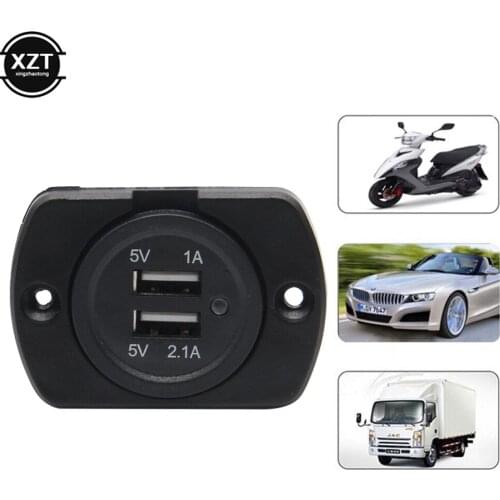 5V 3.1A 12V Dual USB Car Charger with Panel Waterproof Power Adapter Socket Outlet for Vehicle Boat Truck Motorcycle