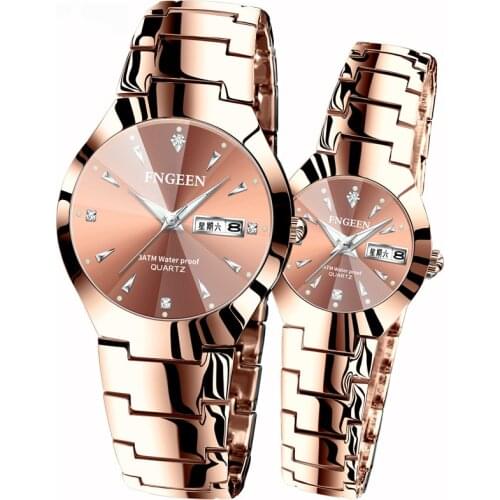 2020 Top Brand Luxury Couple Watches Waterproof Steel Band Lovers Watches Simple Couple Watch Gifts for Men Women Wristwatches