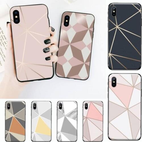 Geometric Marble Phone Case for iPhone 11 12 mini pro XS MAX 8 7 6 6S Plus X 5S SE 2020 XR