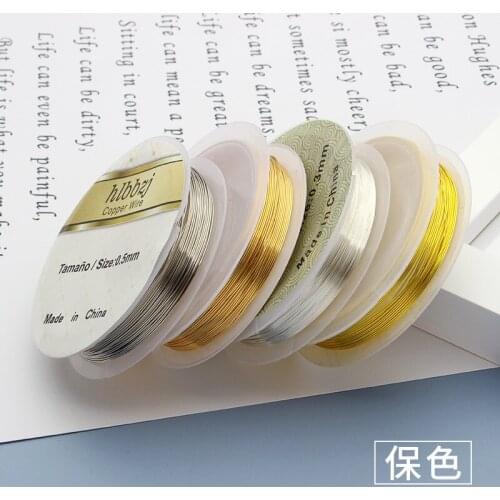 Color Retent 4 color 15 Meter 0.3-0.4mm Copper wire metal wire beads Line DIY Handmade Making Supplies for Jewelry components