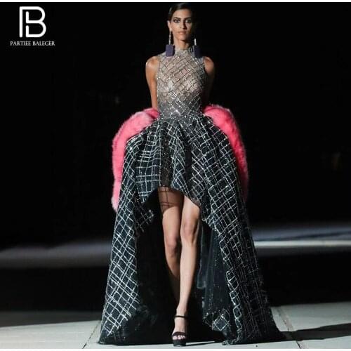 PB Trendy Plaid Sequins Floor Length Long Dress Ruffles Design Sexy Sleeveless Celebrity Party Club Vestido Free Shipping