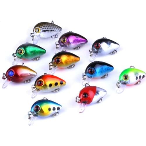 HENGJIA 10PCS/Lot 1.5g 3cm Topwater Camouflage Wobbler Japan Mini Fly Fishing 0.1-0.2m Crankbait Cranks Lure Baits