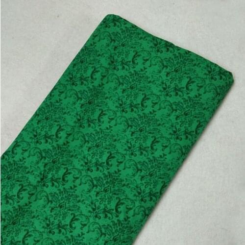 Simple Pretty Green Flower Printed Cotton Fabric 50x105cm Floral Fabric Patchwork for Cloth Dress Party Home Decoration